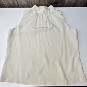 Jones‎ New York Beige Cream Ivory Silk Sleeveless Tank Top 90's  12 Medium
